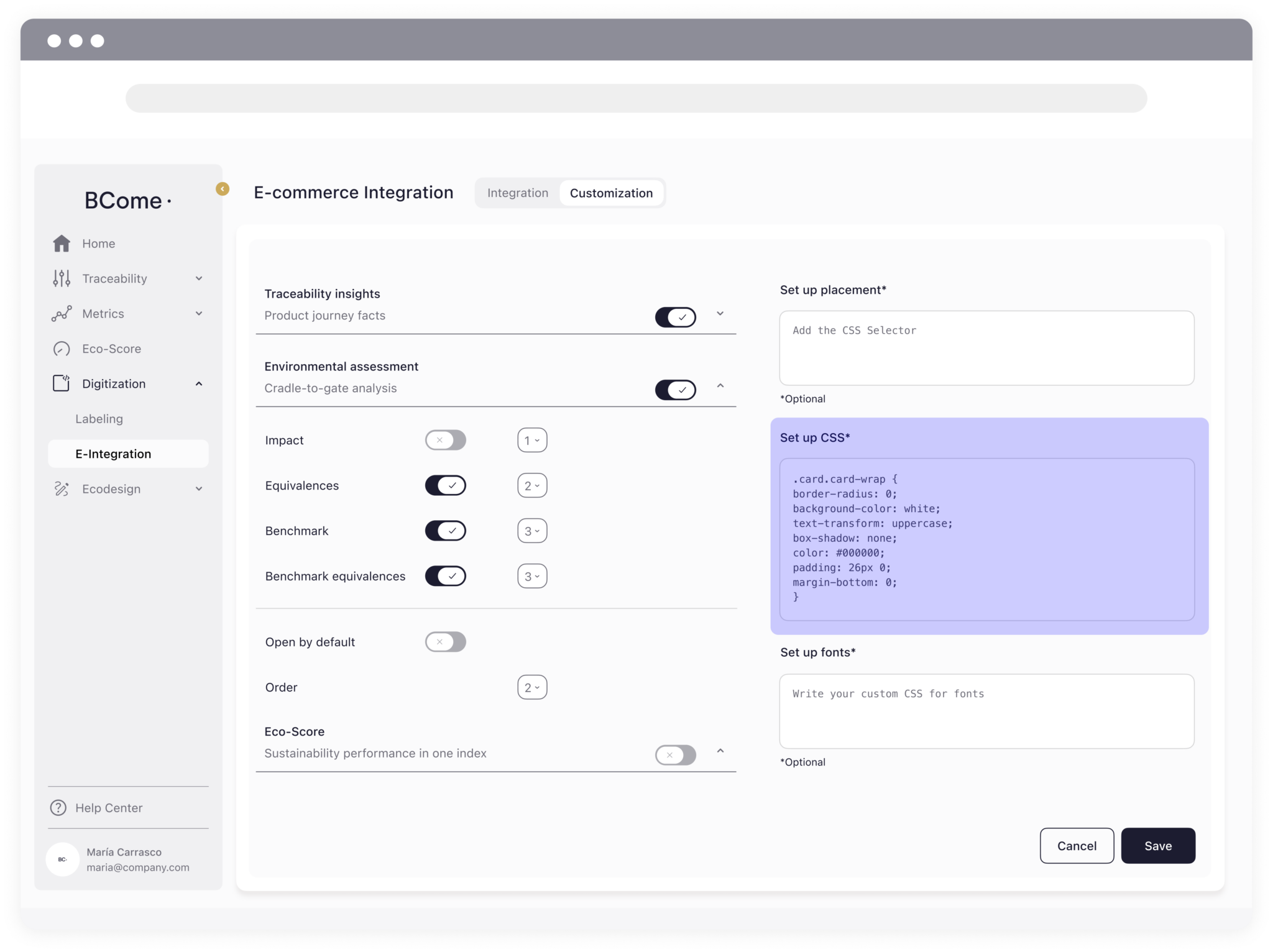 How to customize your widget integration with CSS - BCome